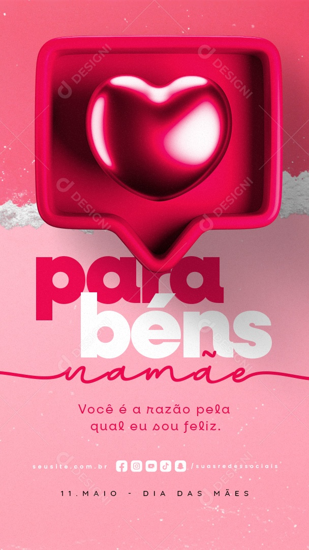 Story Feliz Dia das Mães 11 de Maio Social Media PSD Editável