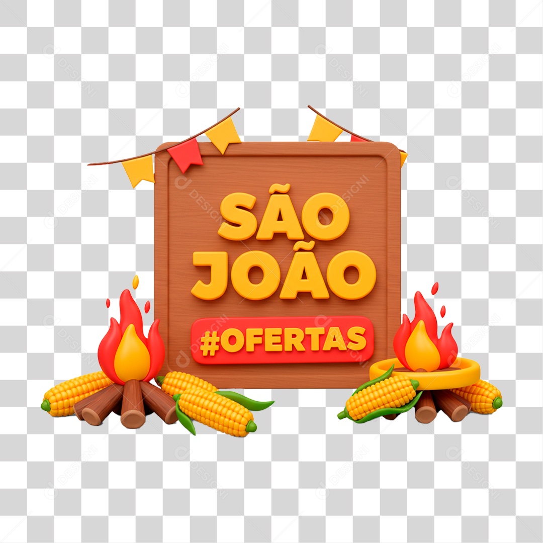 Selo 3D São João PNG Transparente