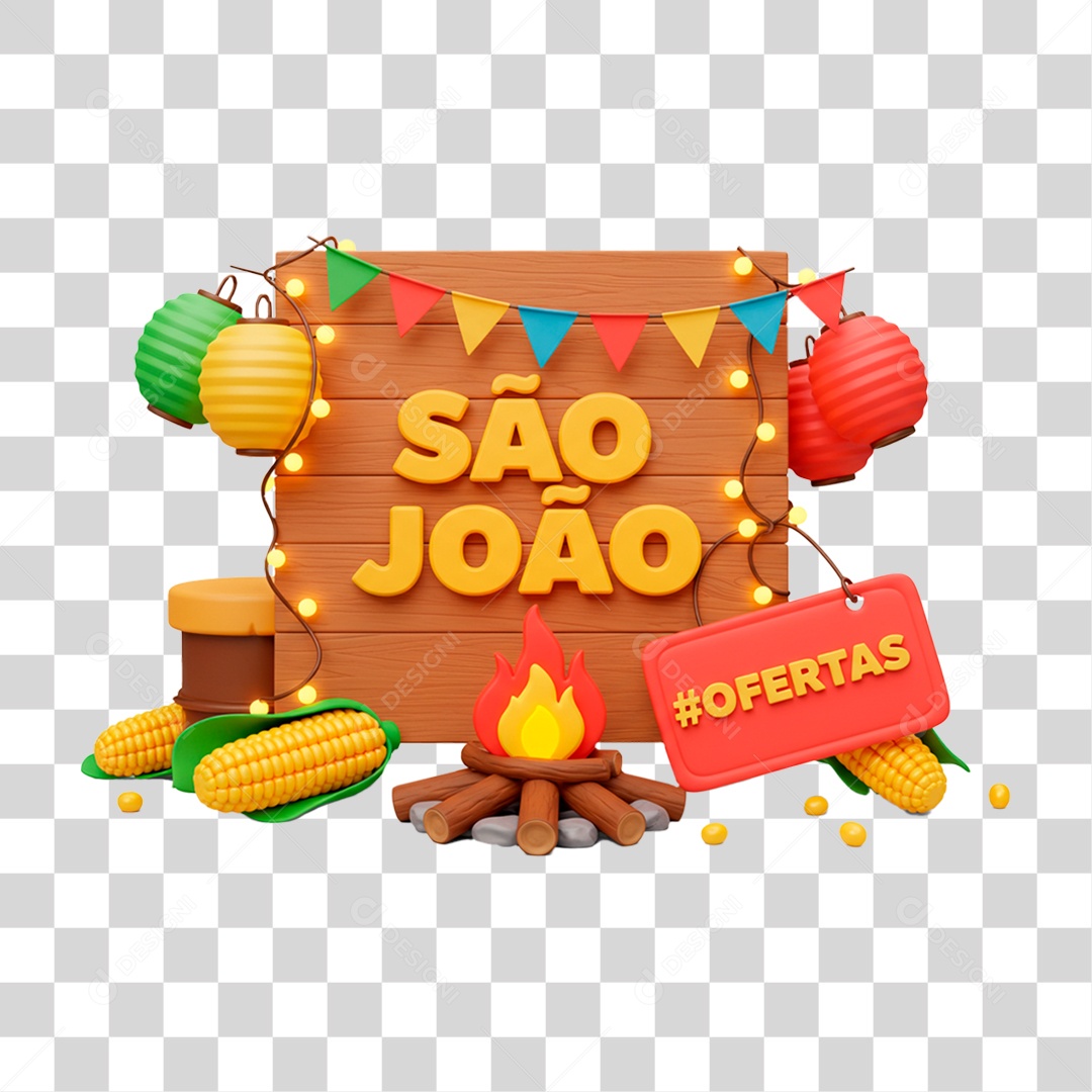 Selo 3D São João PNG Transparente