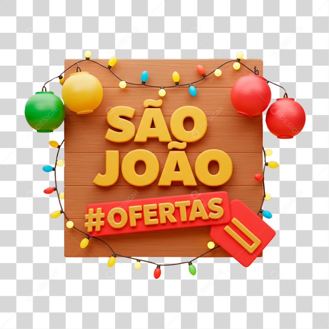 Selo 3D São João PNG Transparente