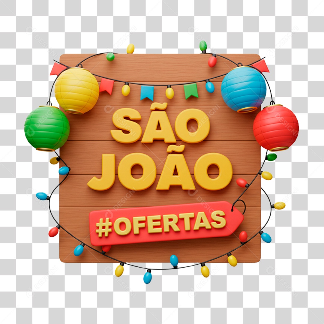 Selo 3D São João PNG Transparente