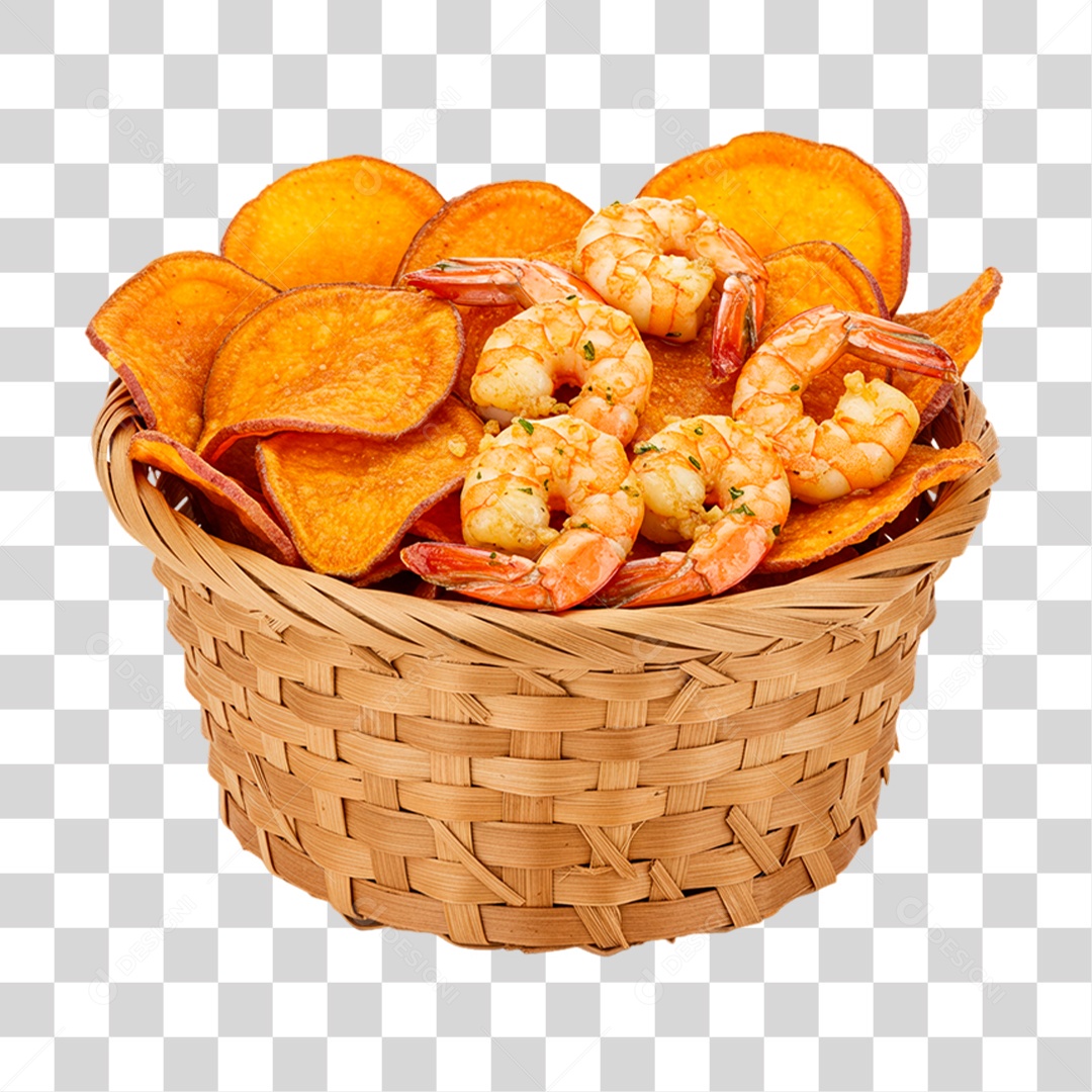 Cesta de Camarões PNG Transparente