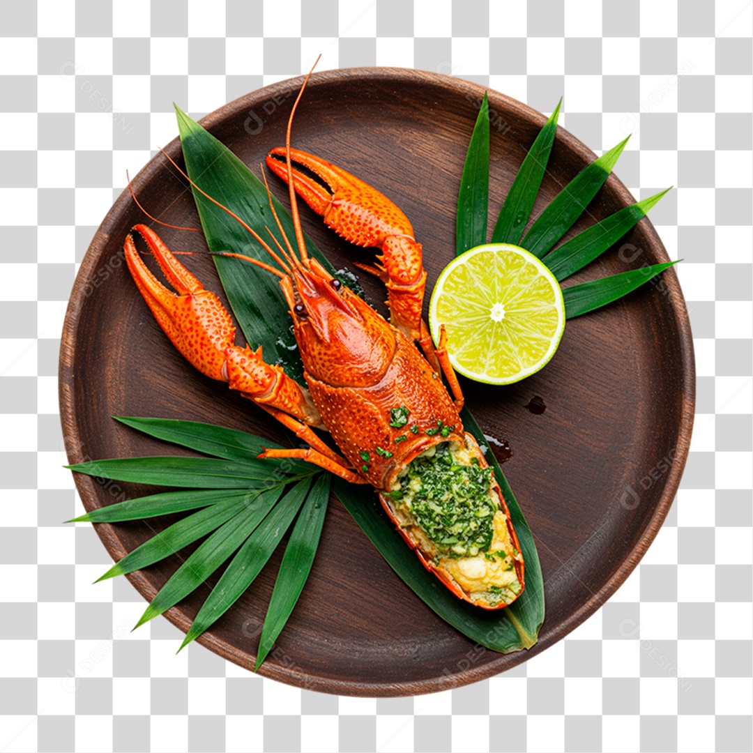 Prato de Lagosta PNG Transparente