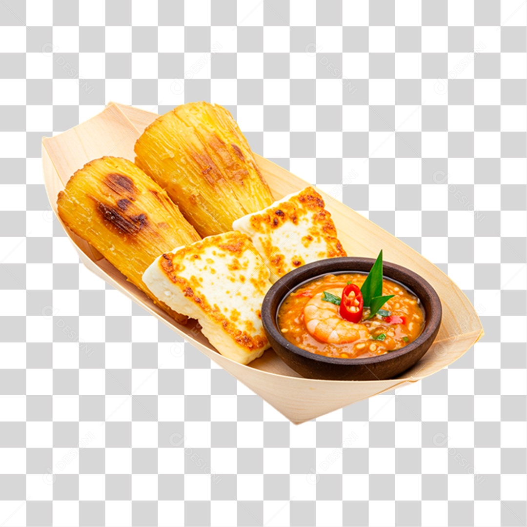 Porção de Mandioca Syrniki PNG Transparente