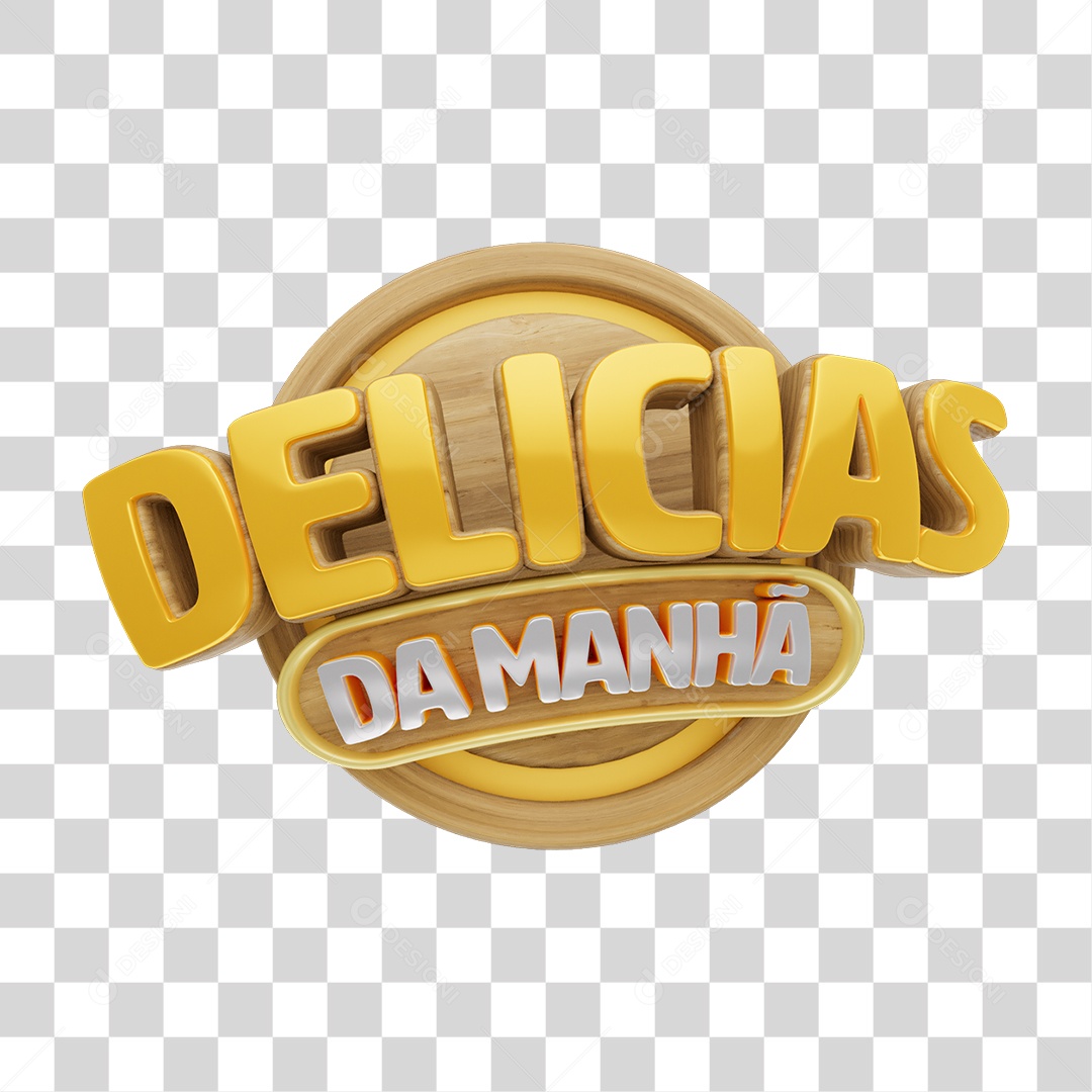 Selo 3D Delicias da Manhã PNG Transparente