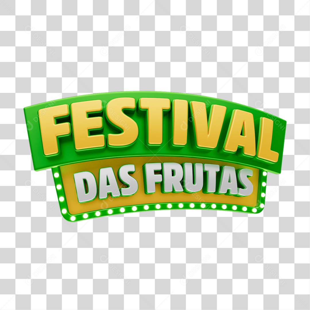 Selo 3D Festival das Frutas PNG Transparente
