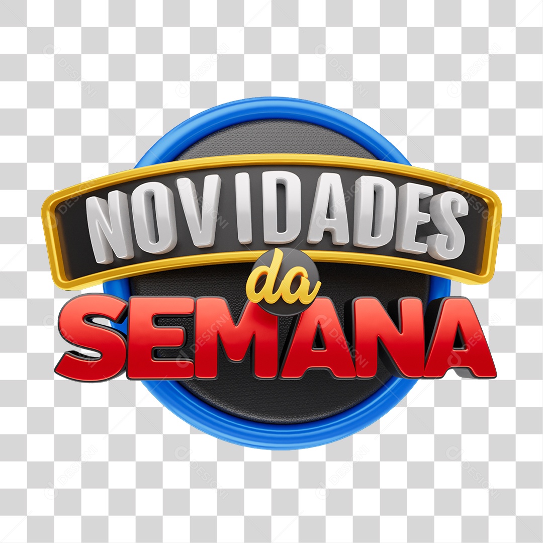 Selo 3D Novidades da Semana PNG Transparente