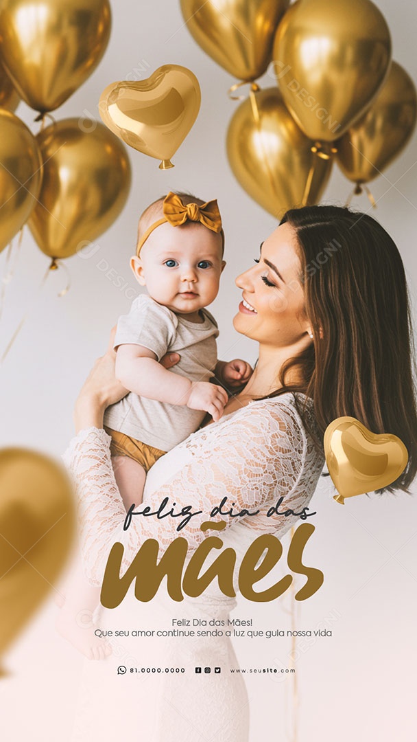 Story Feliz Dia das Mães 11 de Maio Social Media PSD Editável