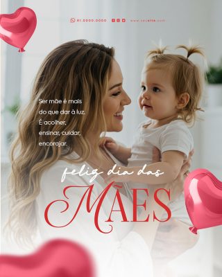 Feliz Dia das Mães 11 de Maio Social Media PSD Editável