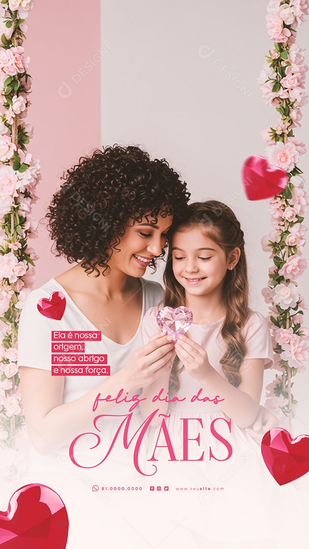 Story Feliz Dia das Mães 11 de Maio Social Media PSD Editável