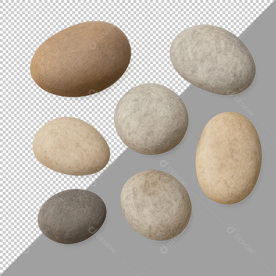 Elemento 3D Pedras Para Composição PSD