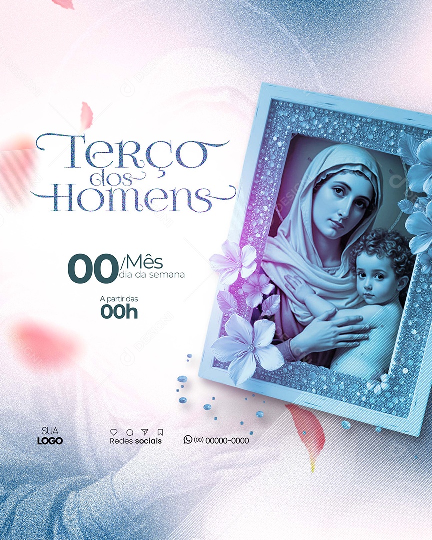 Igreja Terço dos Homens Social Media PSD Editável