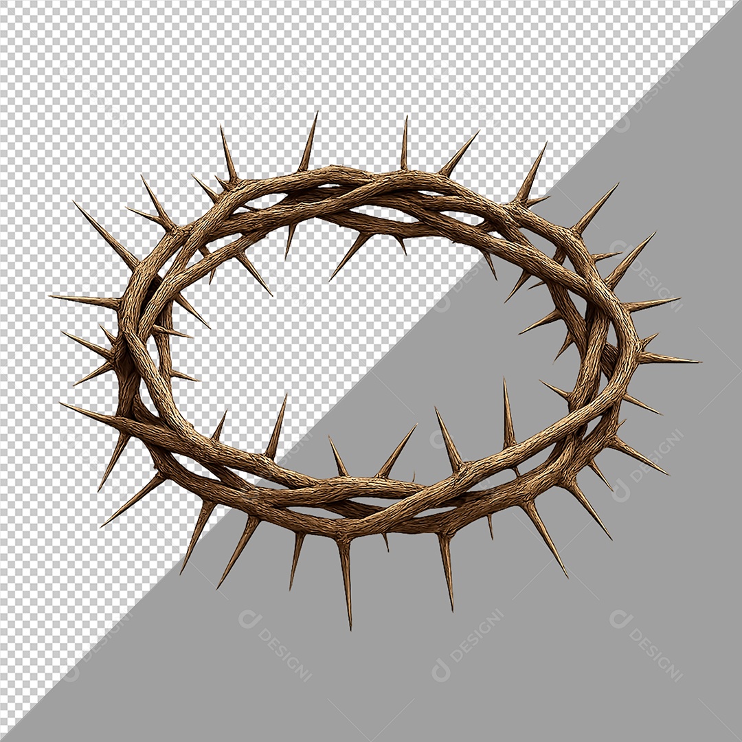 Elemento 3D Coroa de Espinhos para Composição PSD