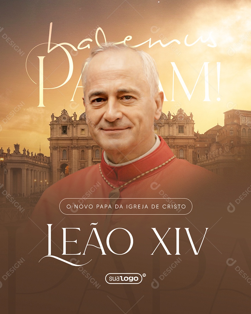 Habemus Papam Papa Leão XIV Social Media PSD Editável