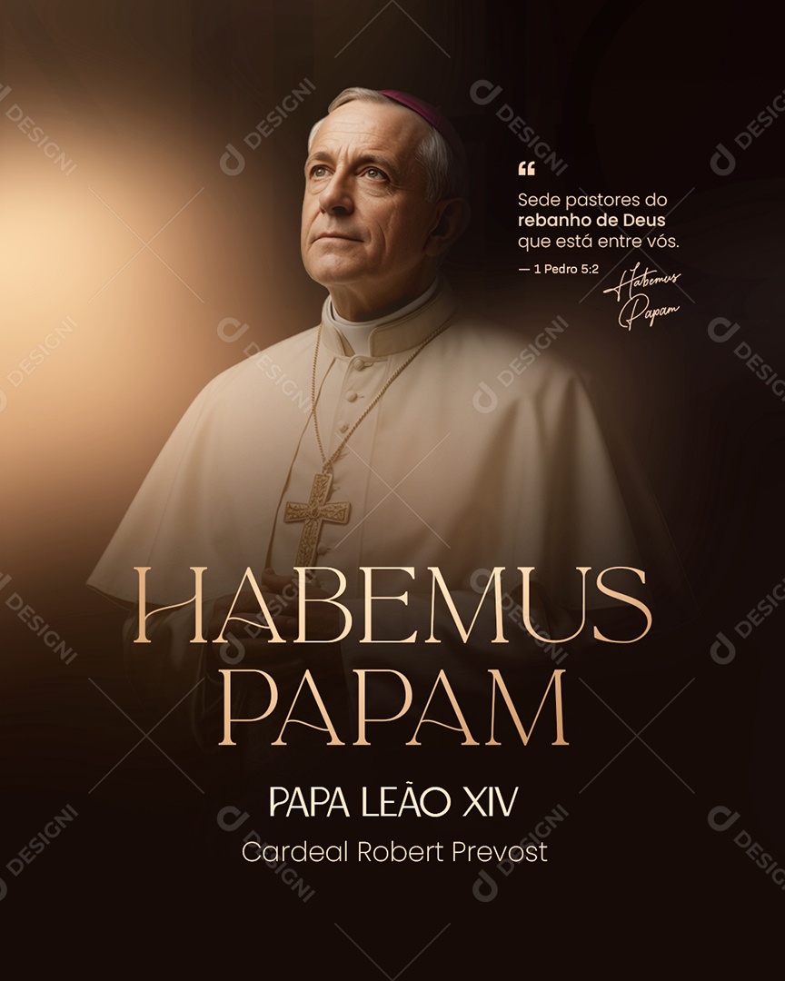 Papa Leão XIV Habemus Papam Social Media PSD Editável