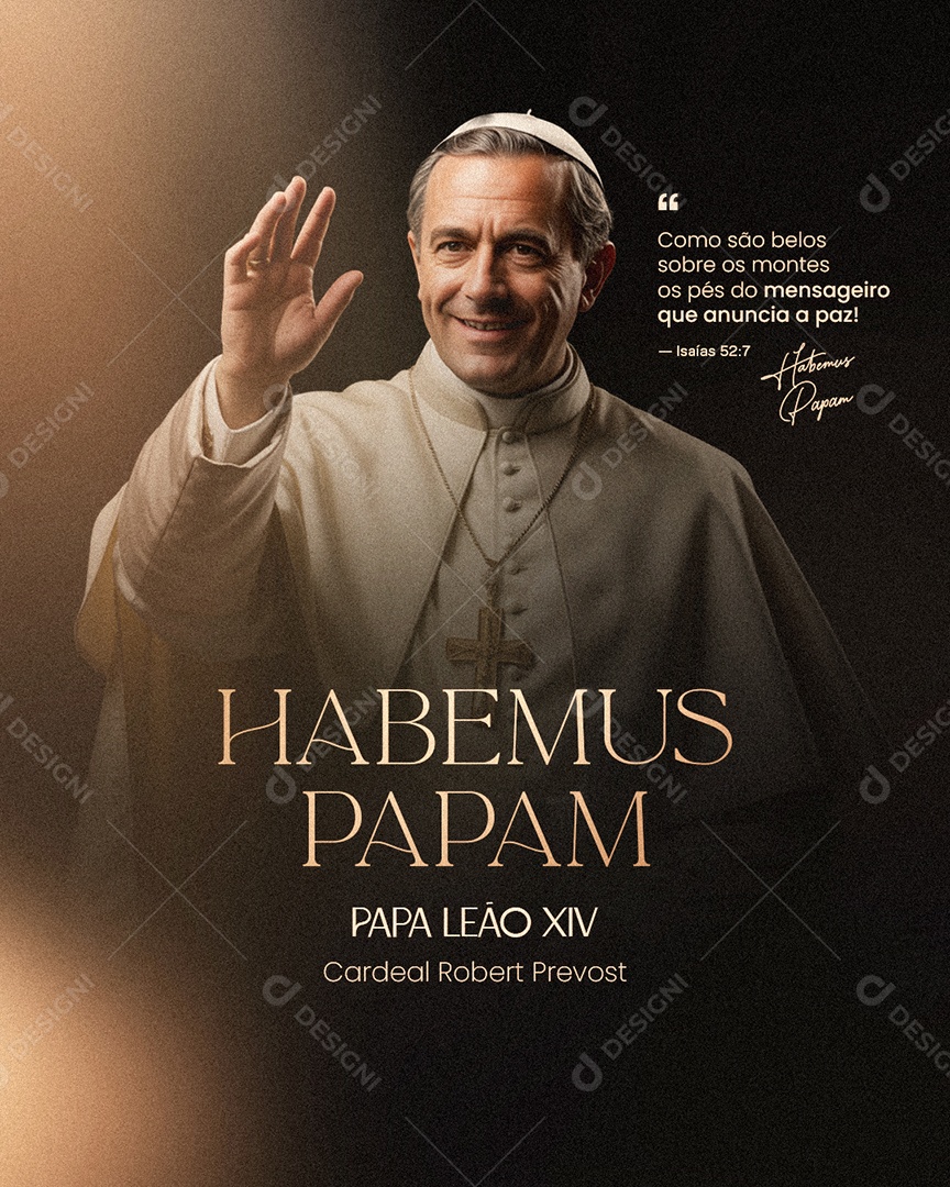 Habemus Papam Papa Leão XIV Social Media PSD Editável