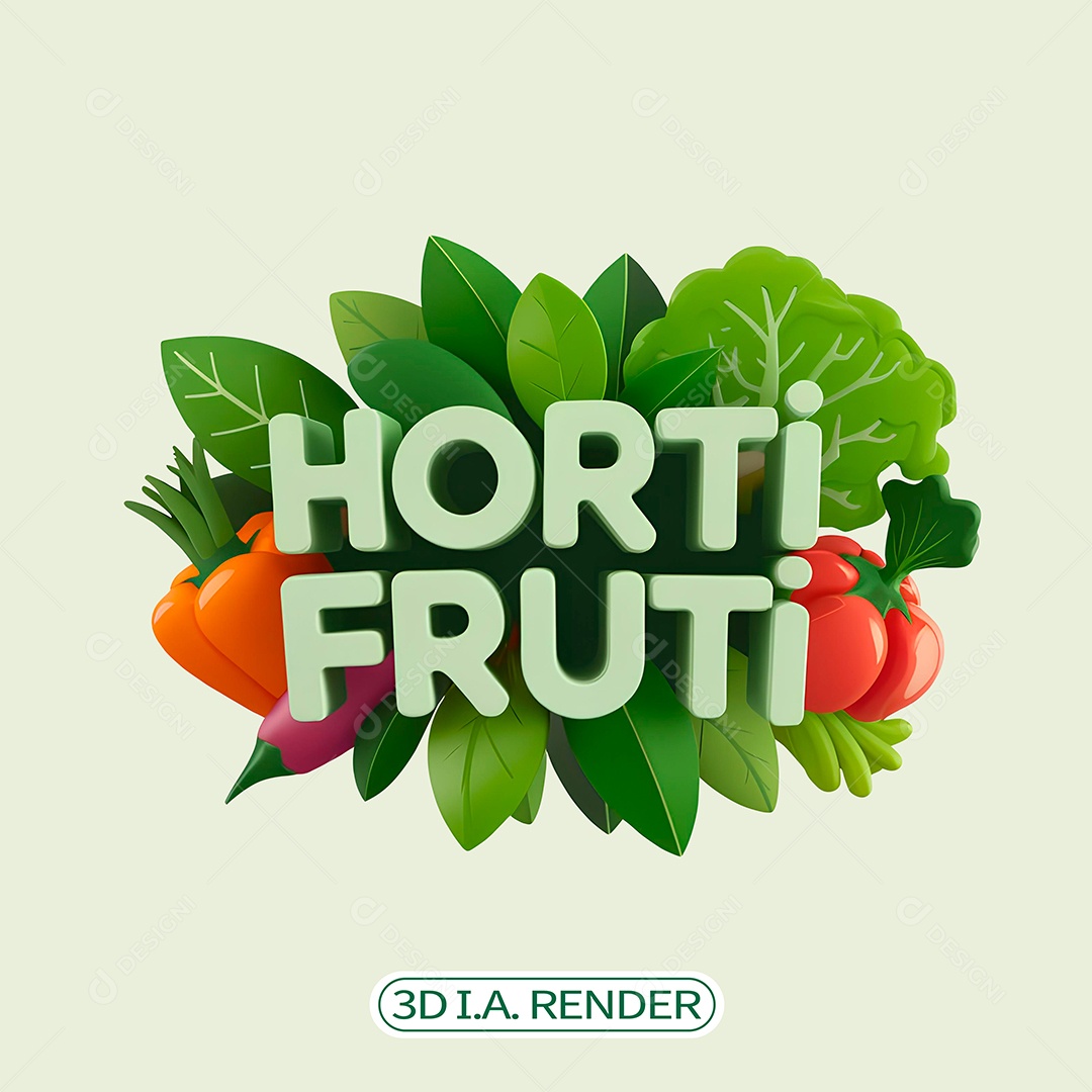Hortifruti Selo 3D Para Composição PSD