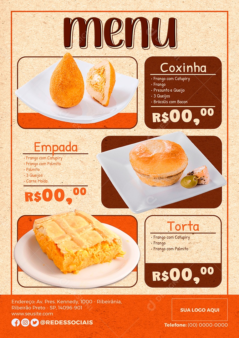 Cardápio Cafeteria PSD Editável