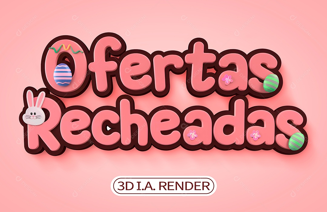 Ofertas Recheadas Páscoa Selo 3D Para Composição PSD