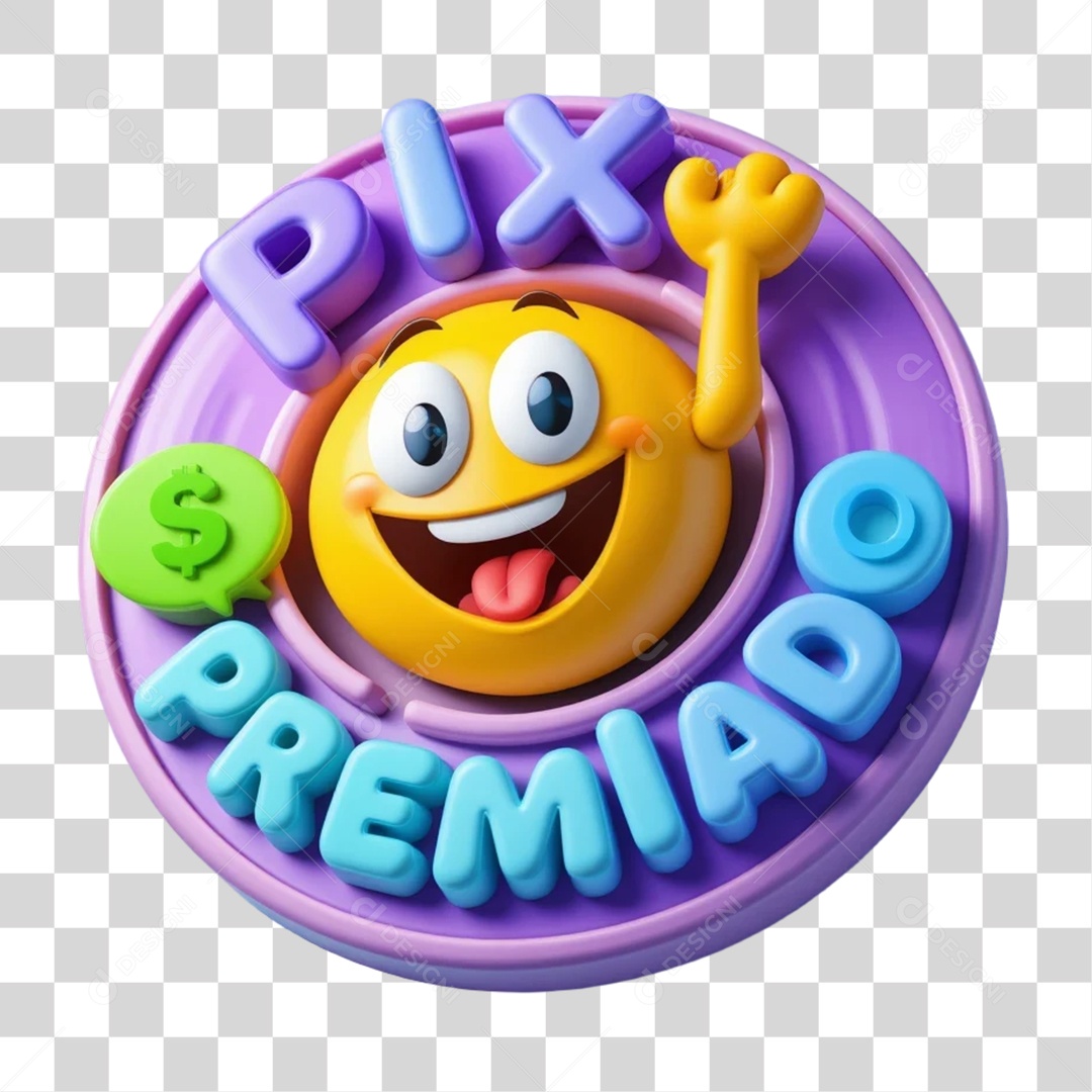 Selo 3D Pix Premiado PNG Transparente