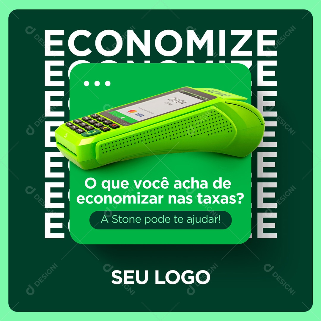 Maquininha Economize Stone Pode Te Ajudar  Social Media PSD Editável