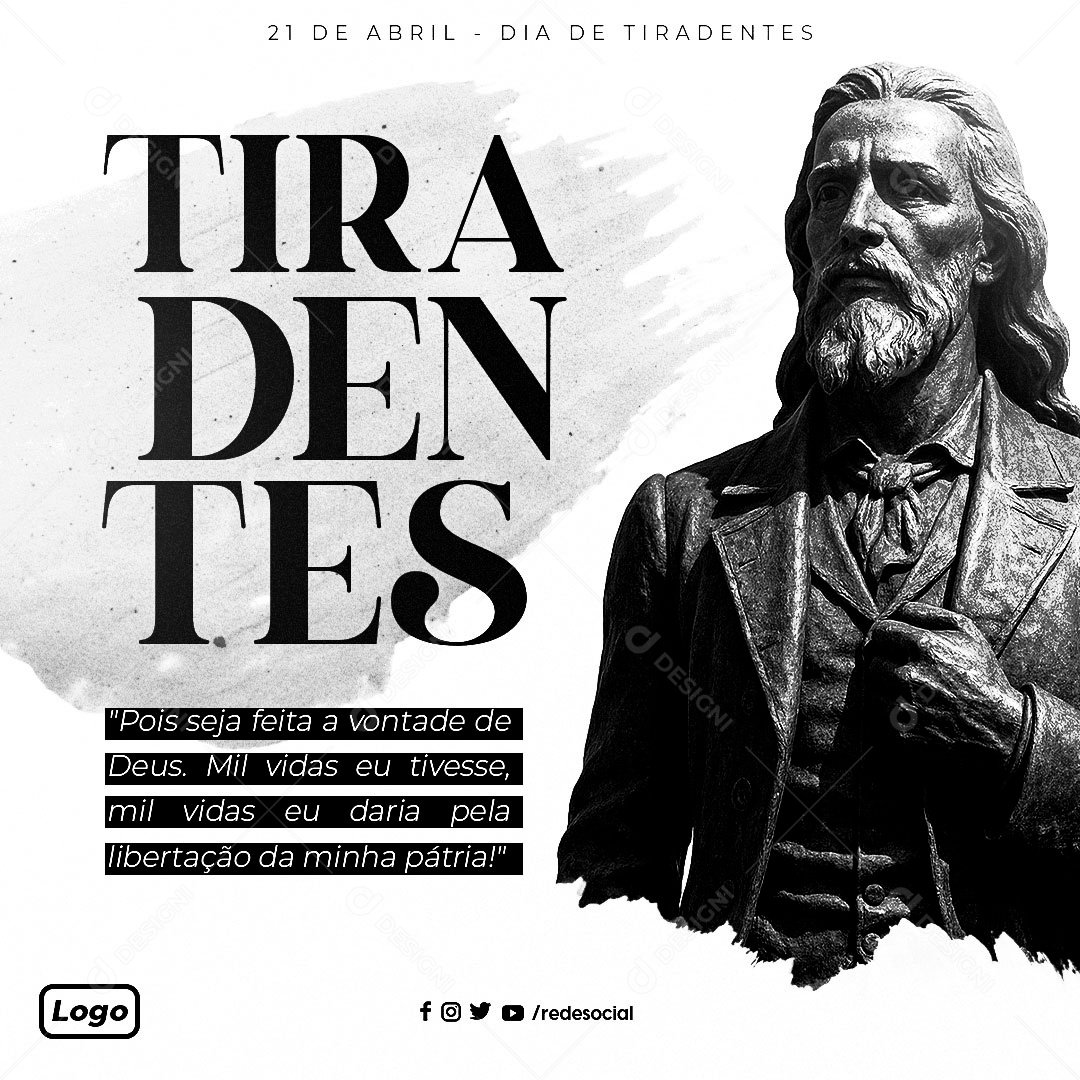 Dia de Tiradentes 21 de Abril Social Media PSD Editável