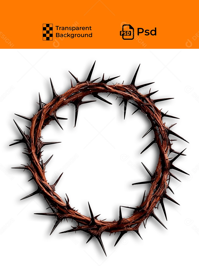 Elemento 3D Coroa de Espinhos para Composição PSD