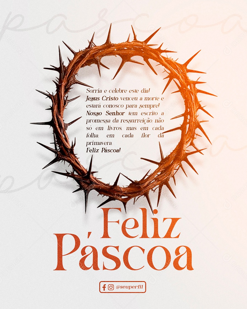 Feliz Páscoa 20 de Abril Social Media PSD Editável