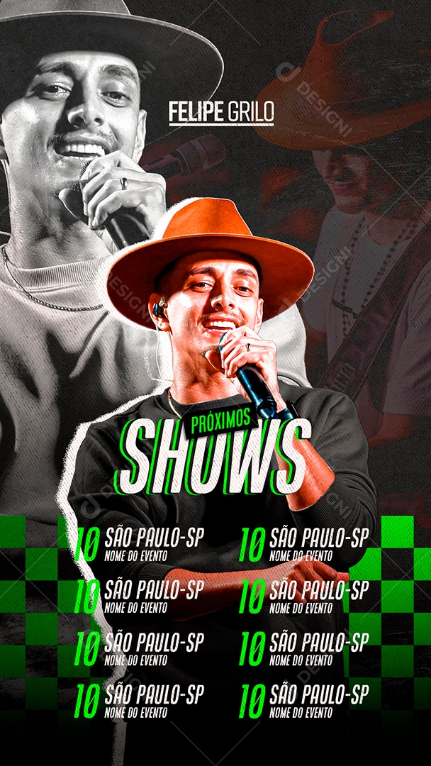 Story Flyer Próximos Shows Social Media PSD Editável