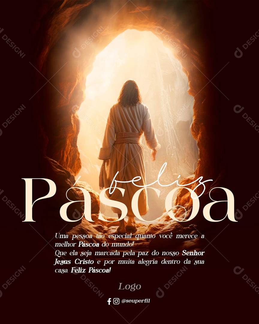 Feliz Páscoa 20 de Abril Social Media PSD Editável
