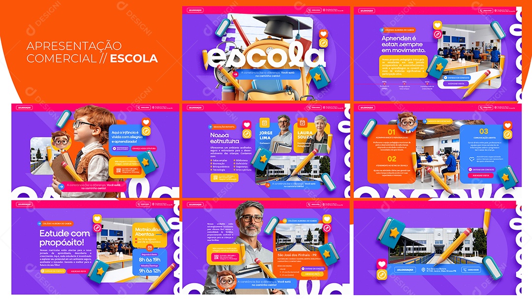Apresentação Comercial Escola PSD Editável