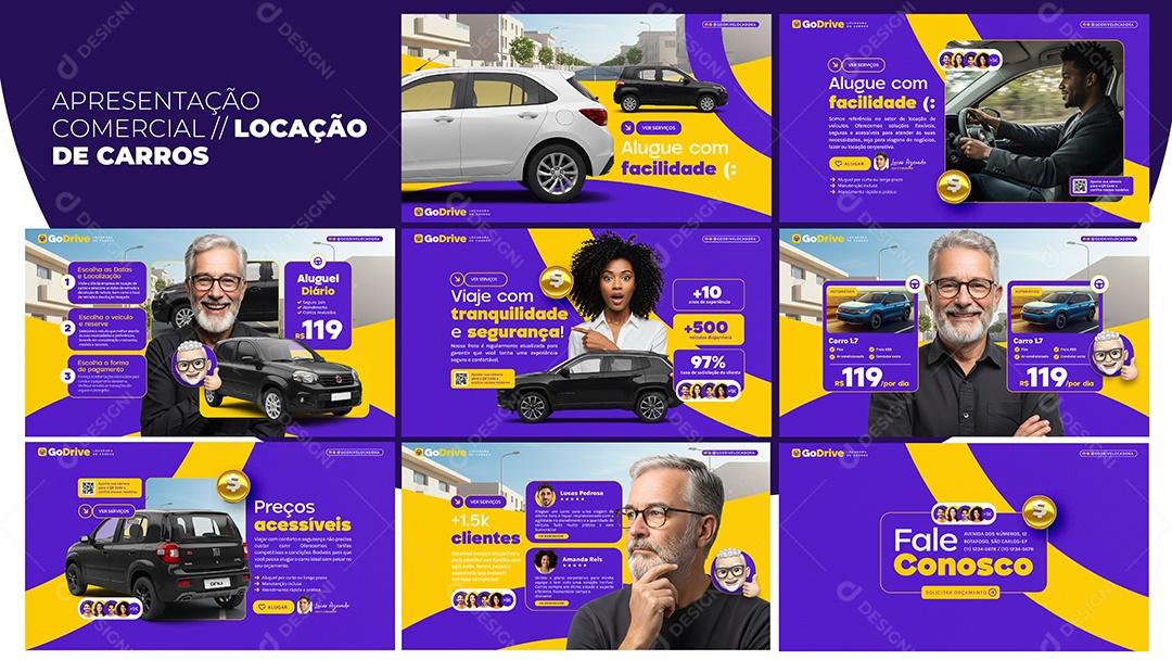 Apresentação Comercial Locação de Carros PSD Editável