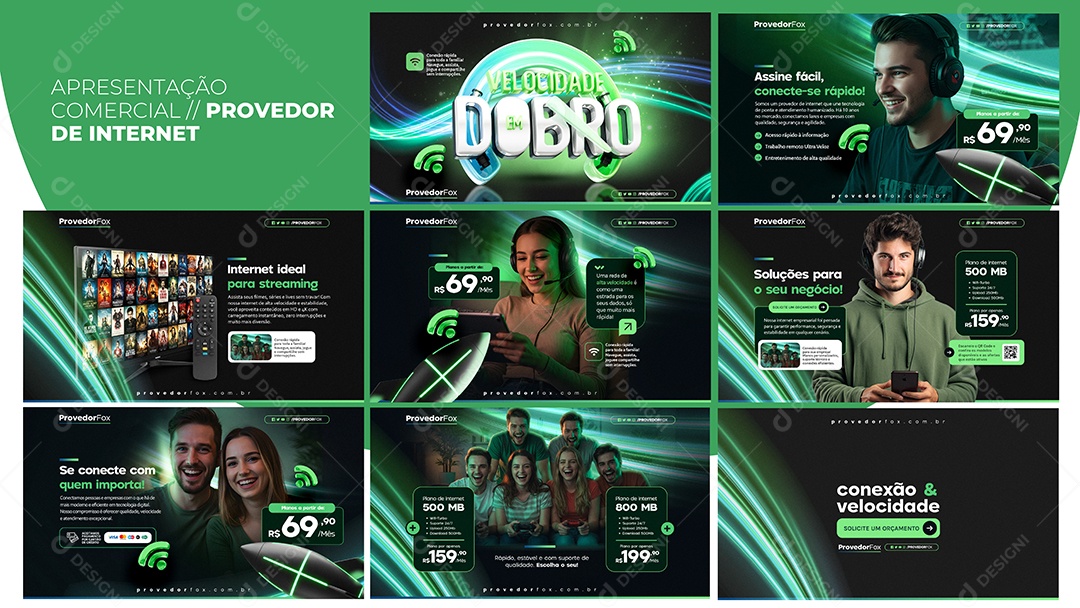 Apresentação Comercial Provedor de Internet PSD Editável