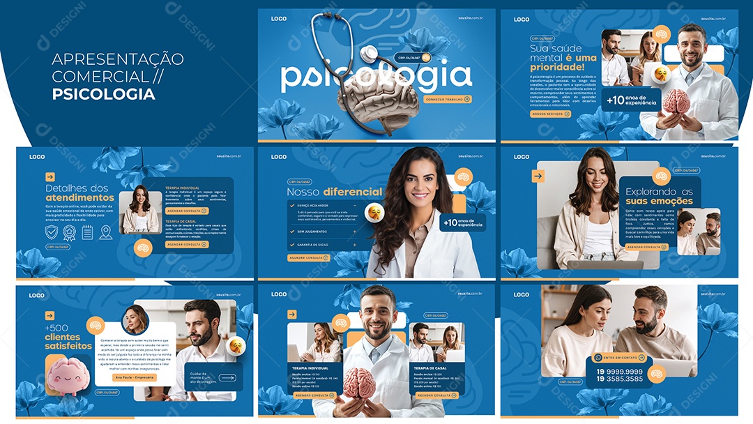 Apresentação Comercial Psicologia PSD Editável