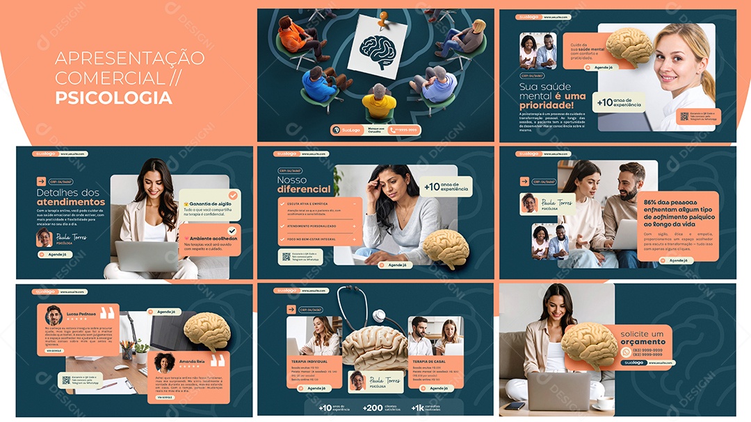 Apresentação Comercial Psicologia PSD Editável
