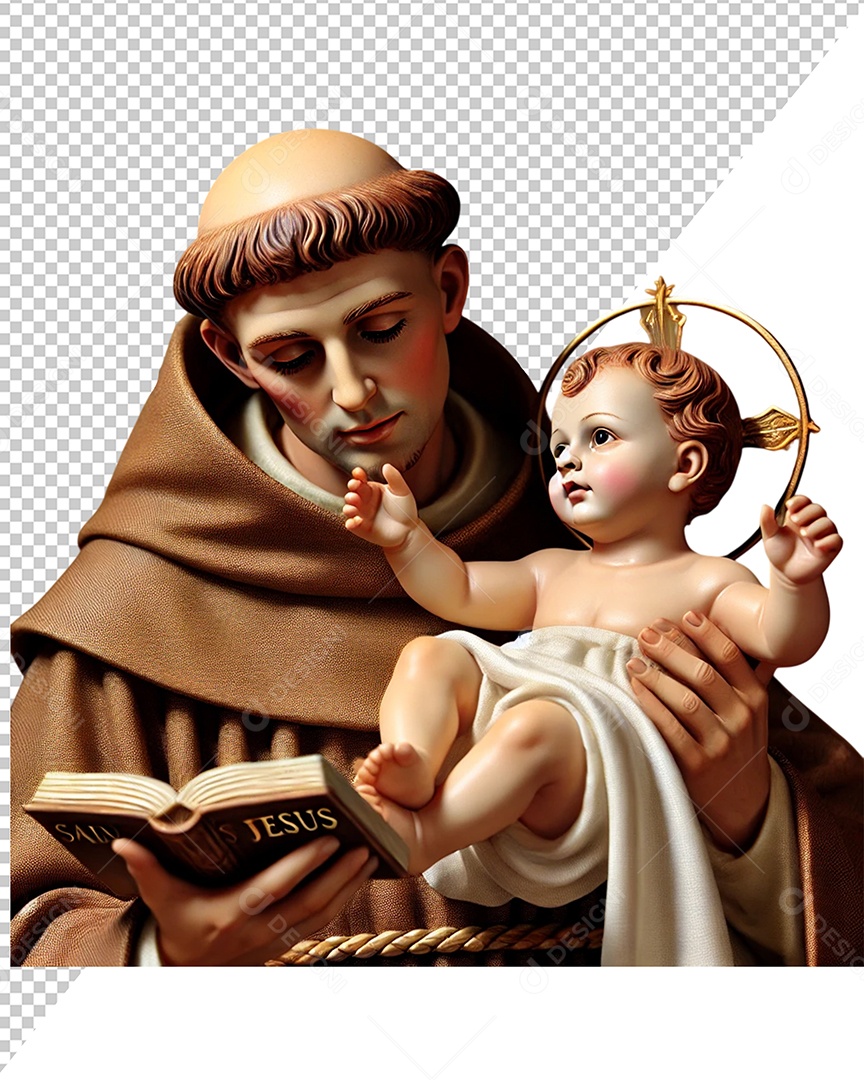 Personagem 3D Santo Antonio Para Composição PSD