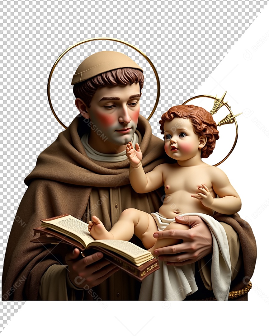 Personagem 3D Santo Antonio Para Composição PSD