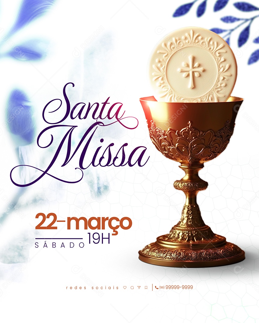 Igreja Santa Missa Social Media PSD Editável