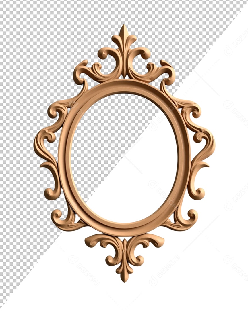 Elemento 3D Moldura Para Composição PSD