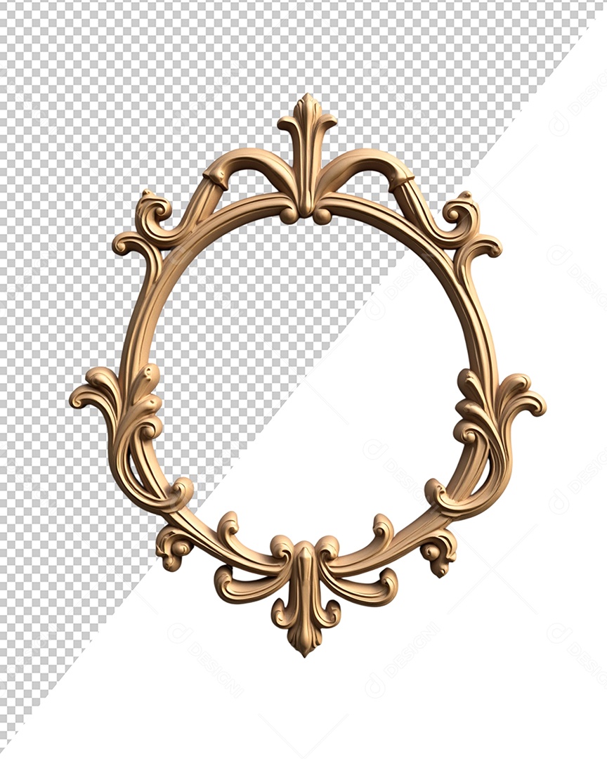 Elemento 3D Moldura Para Composição PSD