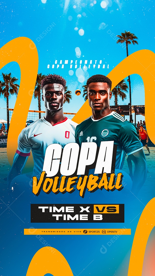 Story Campeonato de Voleibol Social Media PSD Editável