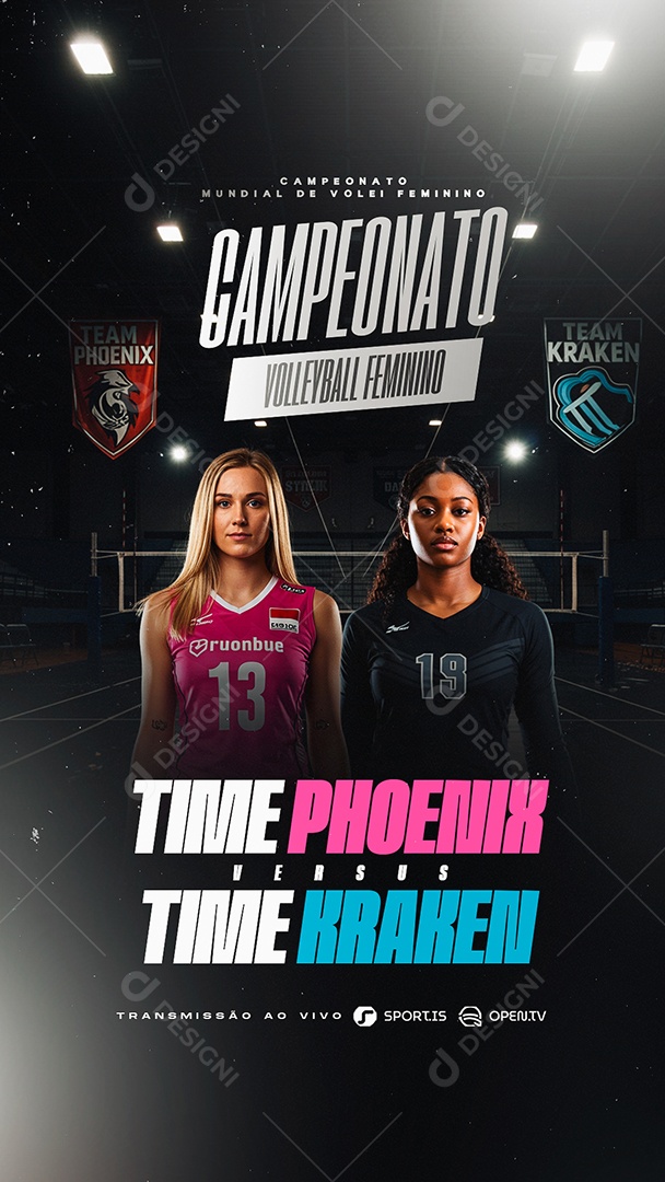 Story Campeonato de Voleibol Social Media PSD Editável