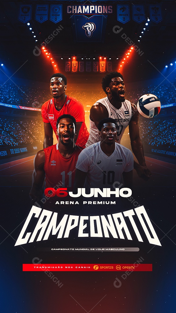 Story Campeonato de Voleibol Social Media PSD Editável