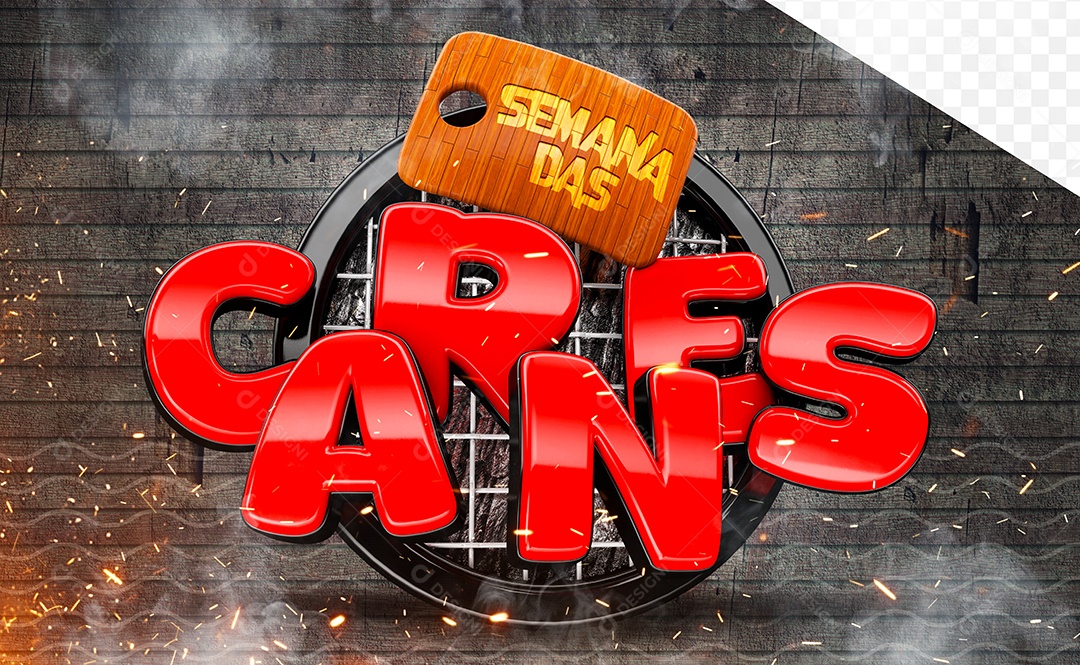 selo 3D Semana Das Carnes Para Composição PSD