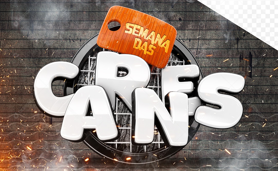 Carne selo 3D Semana Das Carnes Para Composição PSD