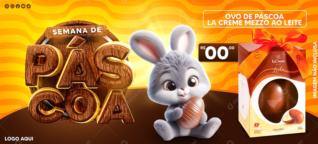 Banner Social Media Semana De Pascoa PSD Editável