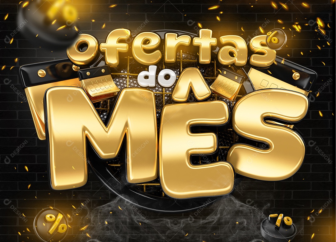 Selo 3D ofertas Do Mês Para Composição PSD
