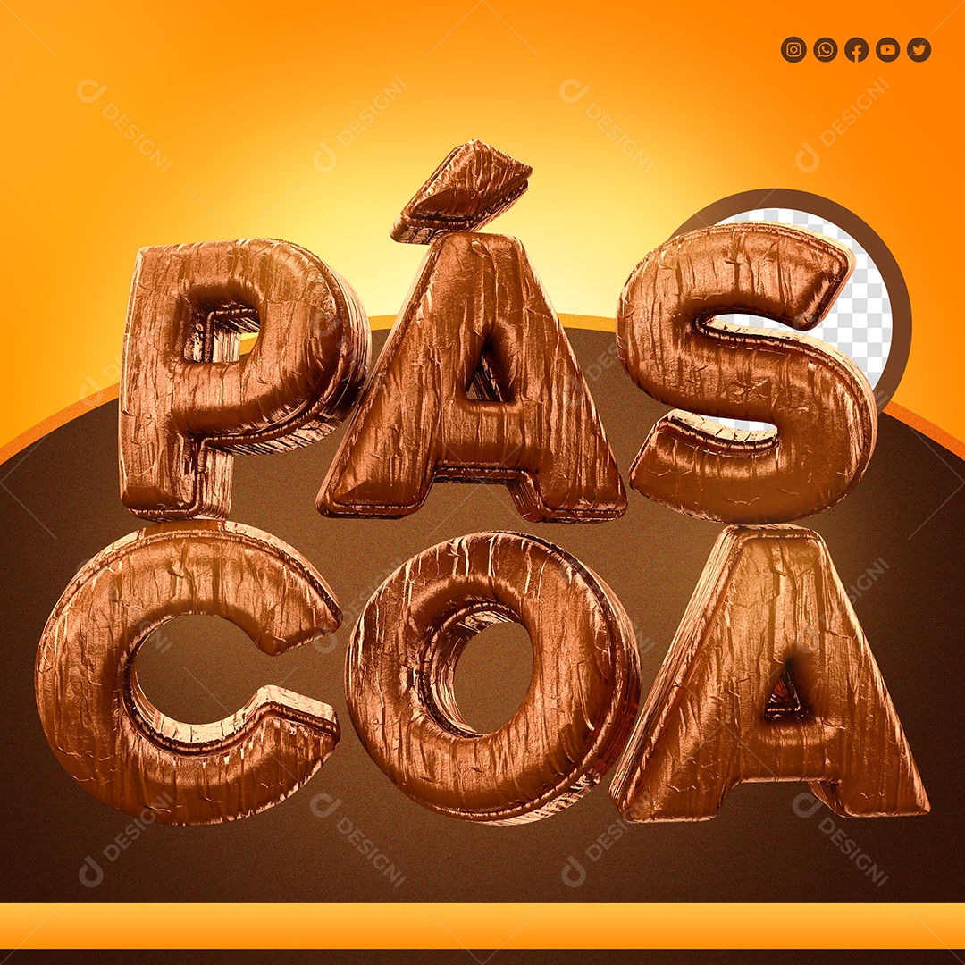 Texto 3D Páscoa Para Composição PSD
