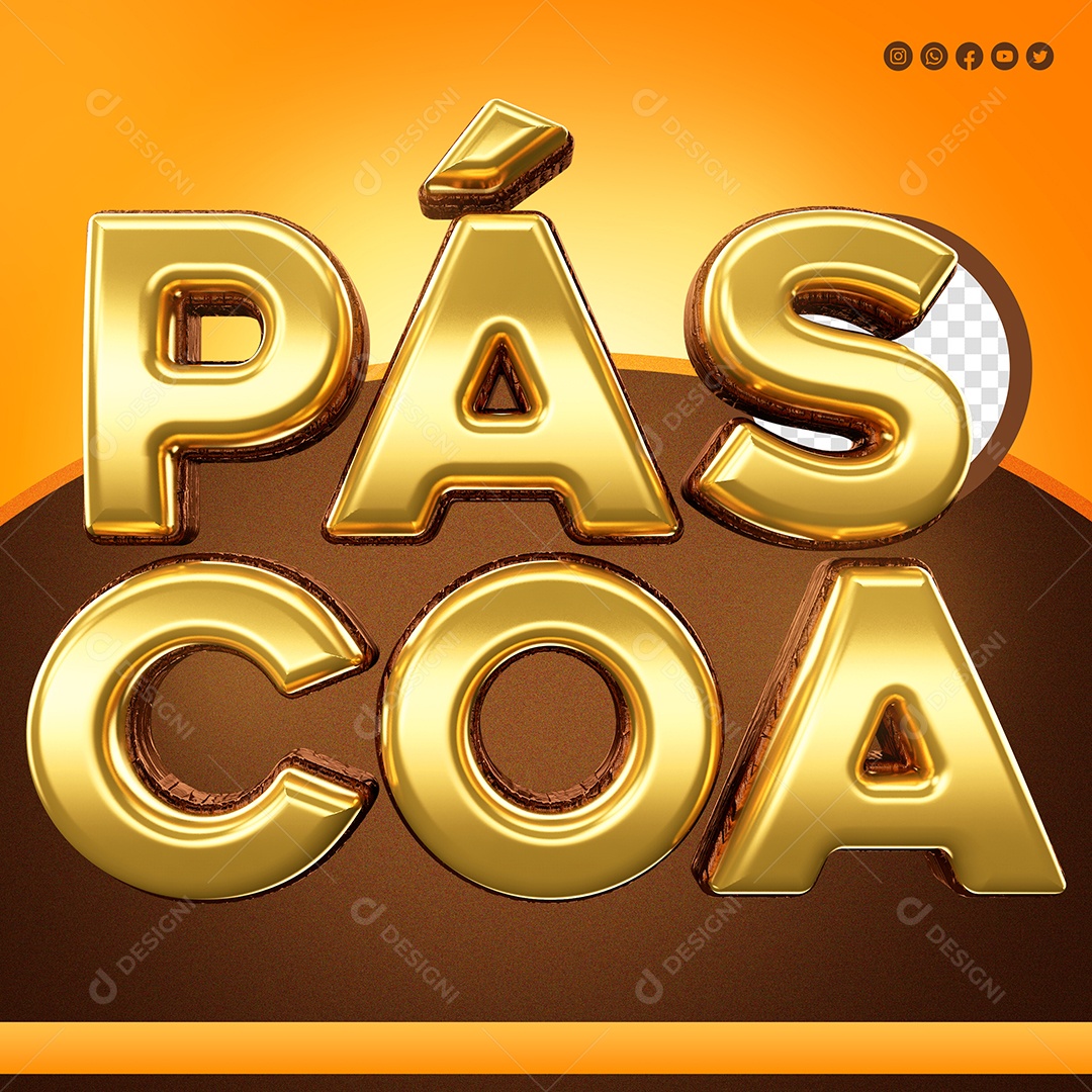 Texto 3D Páscoa Para Composição PSD
