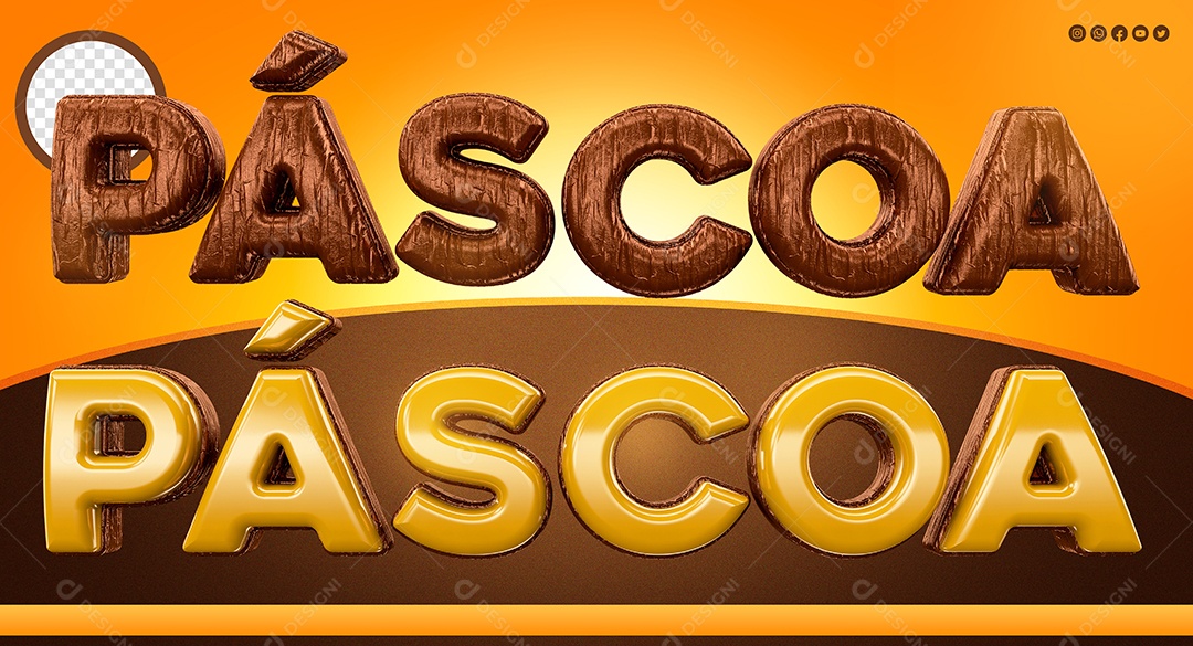 Texto 3D Páscoa Para Composição PSD